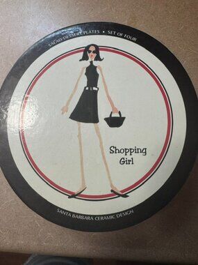 Shopping Girl 8.5" vintage salad/dessert plate set